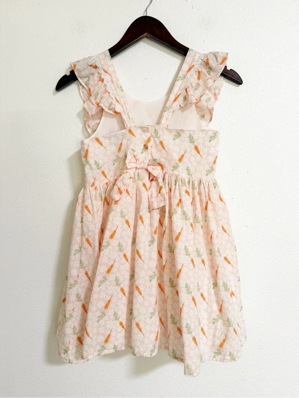 Cynthia Rowley Floral Carrot Ruffle Lace Trim Dress